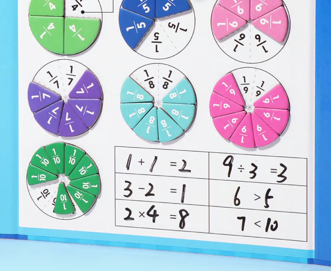 Puzzle de fractions magnétique Montessori pour enfants 3-12 ans