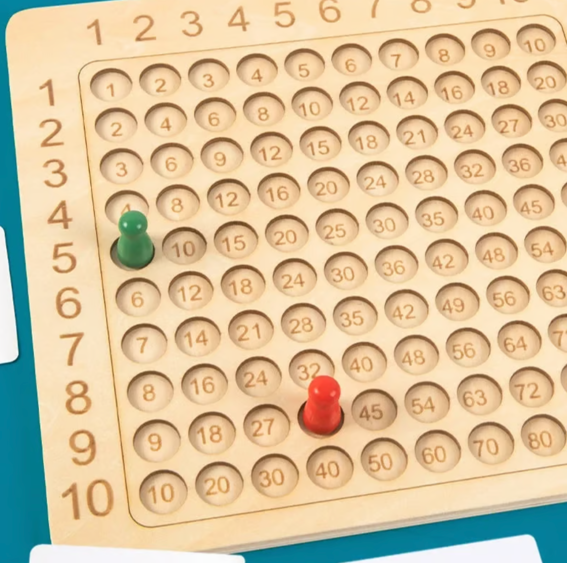 Jeu de société de multiplication Montessori