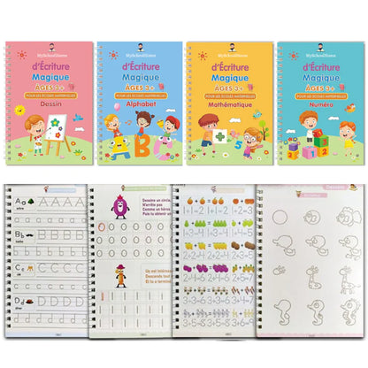 4 Cahier Magique Pour Enfant 🧙(ALPHABET, CHIFFRES, MATHÉMATIQUES, FORMES GÉOMÉTRIQUES)